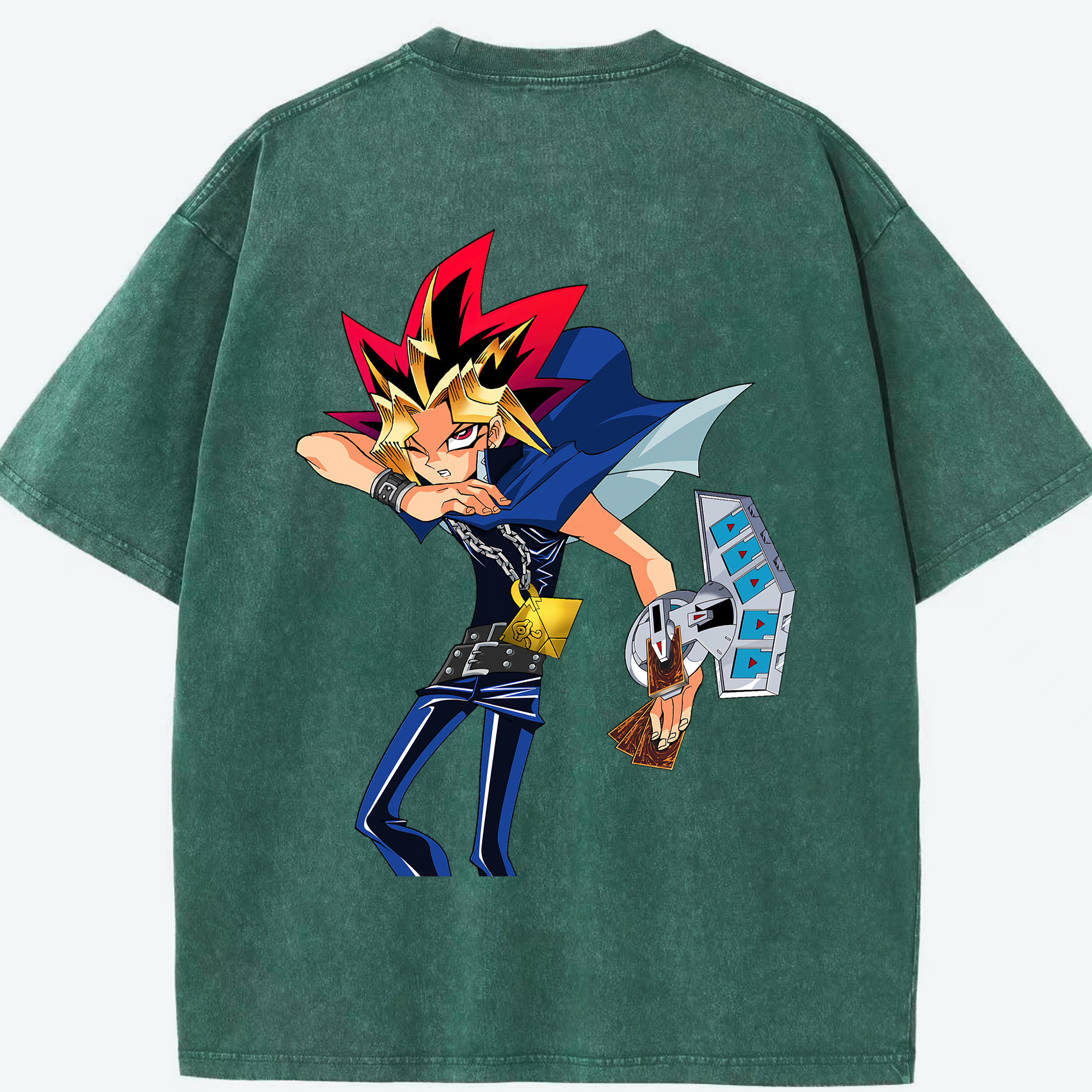 （画像用） 遊☆戯☆王 Yu-Gi-Oh! 綿100% ヴィンテージ風 半袖Tシャツ（背面プリント）